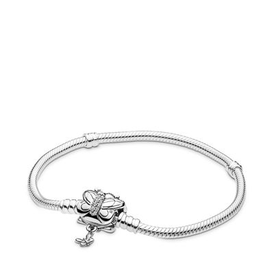 MOMENTS SILVER BRACELET WITH BUTTERFLY CLASP